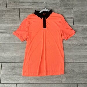 Lululemon Precision Polo Orange & Black Shirt Size Small